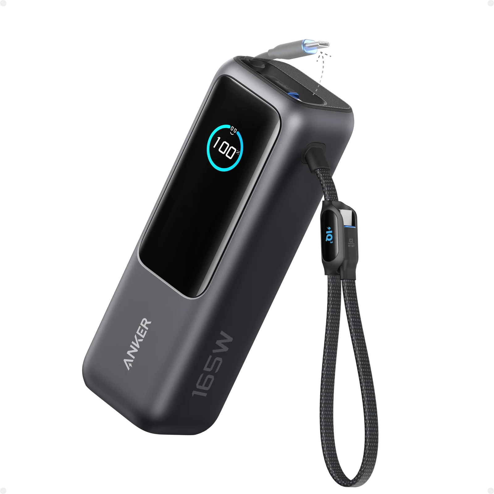Anker Laptop Power Bank (25K, 165W, Built-In and Retractable Cables)