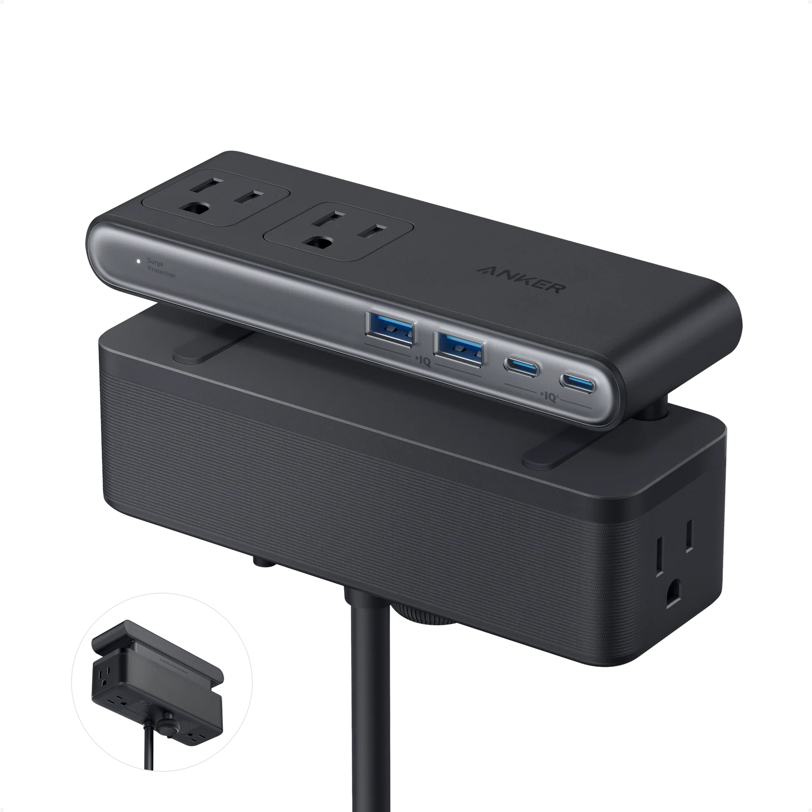 Anker Nano Power Strip (10-in-1, 70W, Clamp)