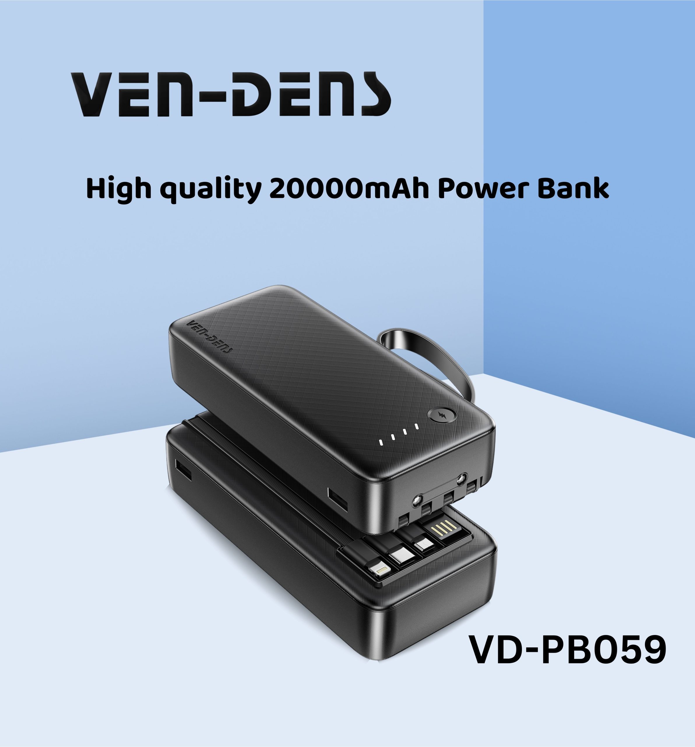 Ven-Dens VD-PB059 20000mAh Power Bank, 4-in-1
